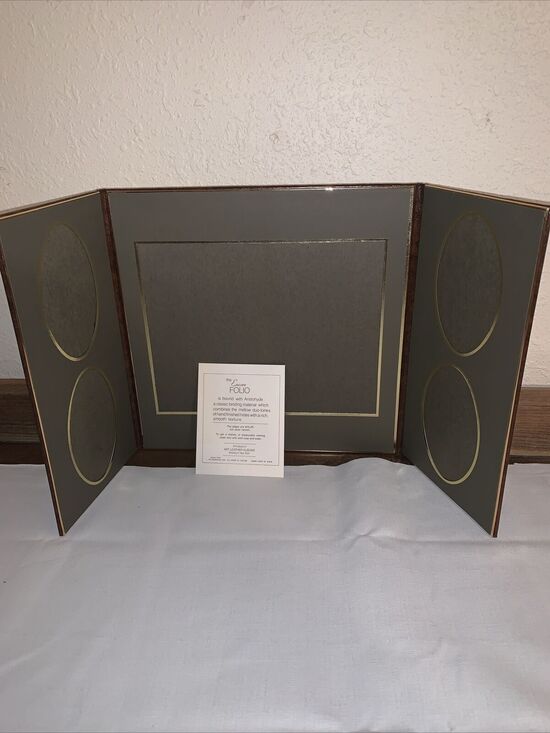 Art Leather Albums Other - Vintage NOS Art Leather “Encore Folio” Cognac/Grey Int Leather Photo Display
